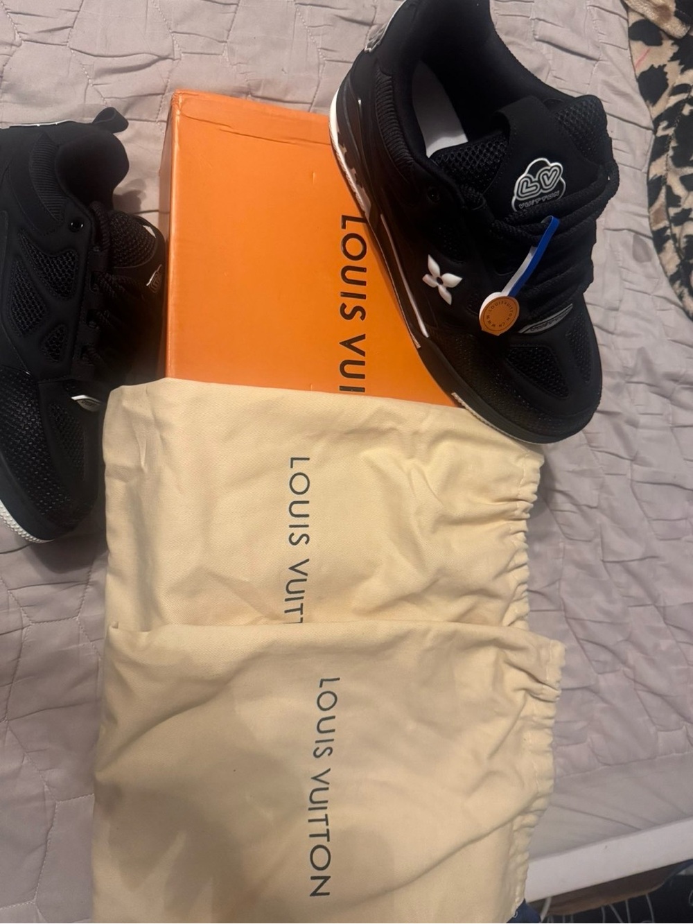 Louis Vuitton Black Men's Sneaker with White Accents